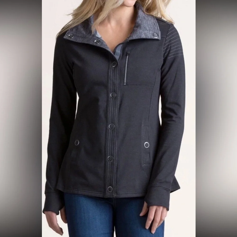 Kuhl Krush Jacket Women Small Snap Button Moto Coat Thumbholes 4234 Hiking B19